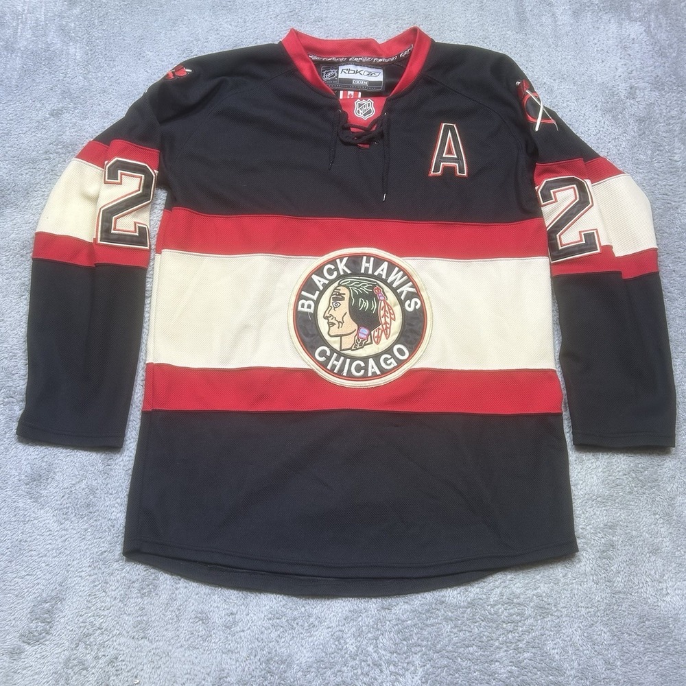 Reebok Chicago Blackhawk Duncan Keith #2 Jersey Mens 48 Black NHL‎ Hockey